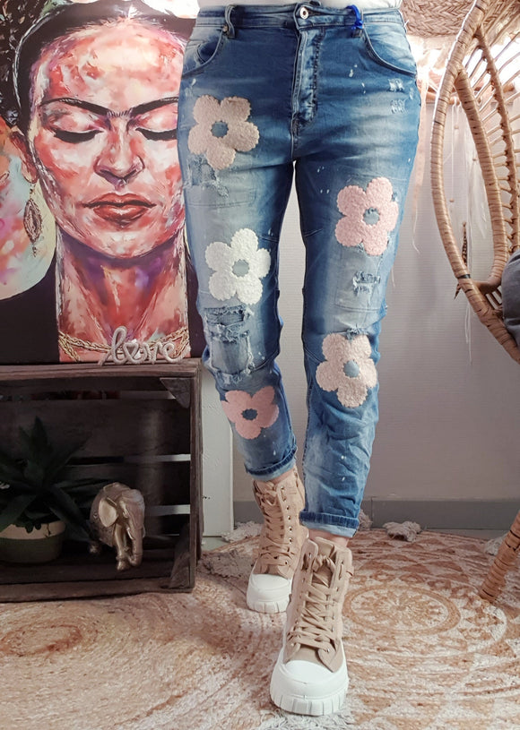 Jeans Flowers pastel